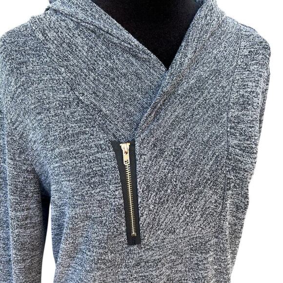 Women’s long sleeve sweater with offset zipper and Shawl collar - Picture 1 of 5